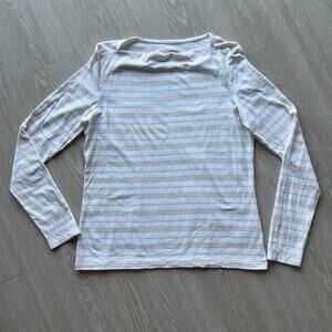 Joie Shirt Medium White Striped Long Sleeve Casual Flaw